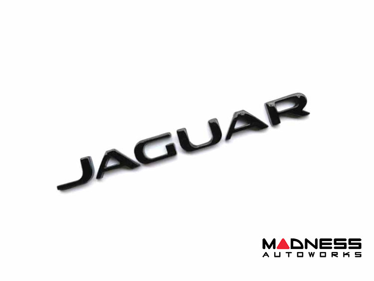 Jaguar Custom Emblem - Jaguar Lettering - Gloss Black Finish